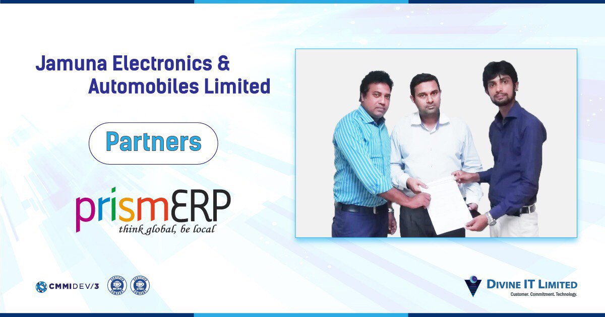 Jamuna Electronics & Automobiles Limited partners with Divine IT
