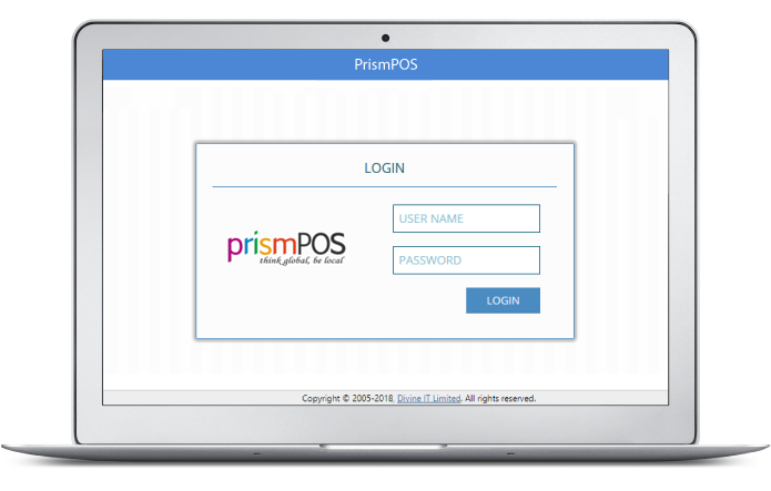 PrismPOS- login page